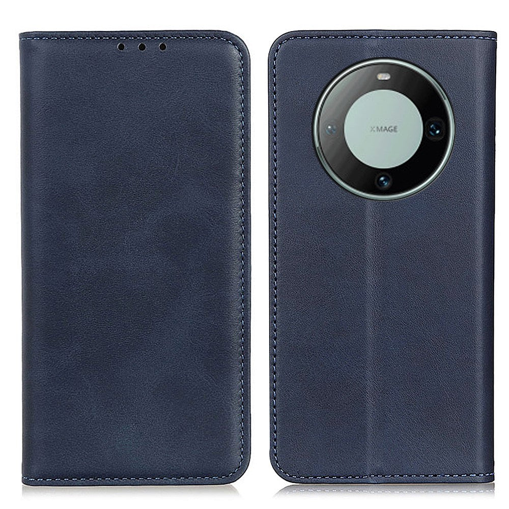 For Huawei Mate 60 Pro Cowhide Texture Phone Case Shockproof Split Leather Wallet Stand Shell
