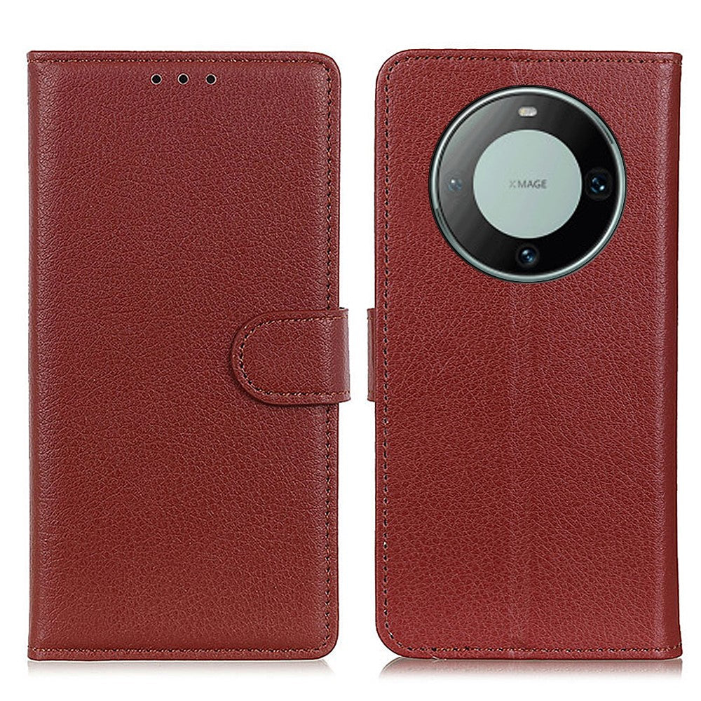 For Huawei Mate 60 Pro Litchi Texture PU Leather Wallet Case Support Stand Phone Cover