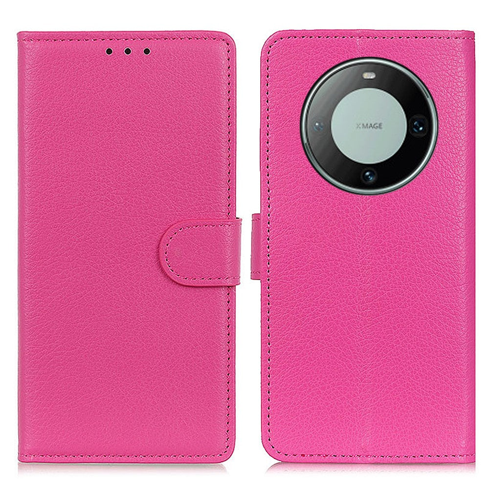 For Huawei Mate 60 Pro Litchi Texture PU Leather Wallet Case Support Stand Phone Cover