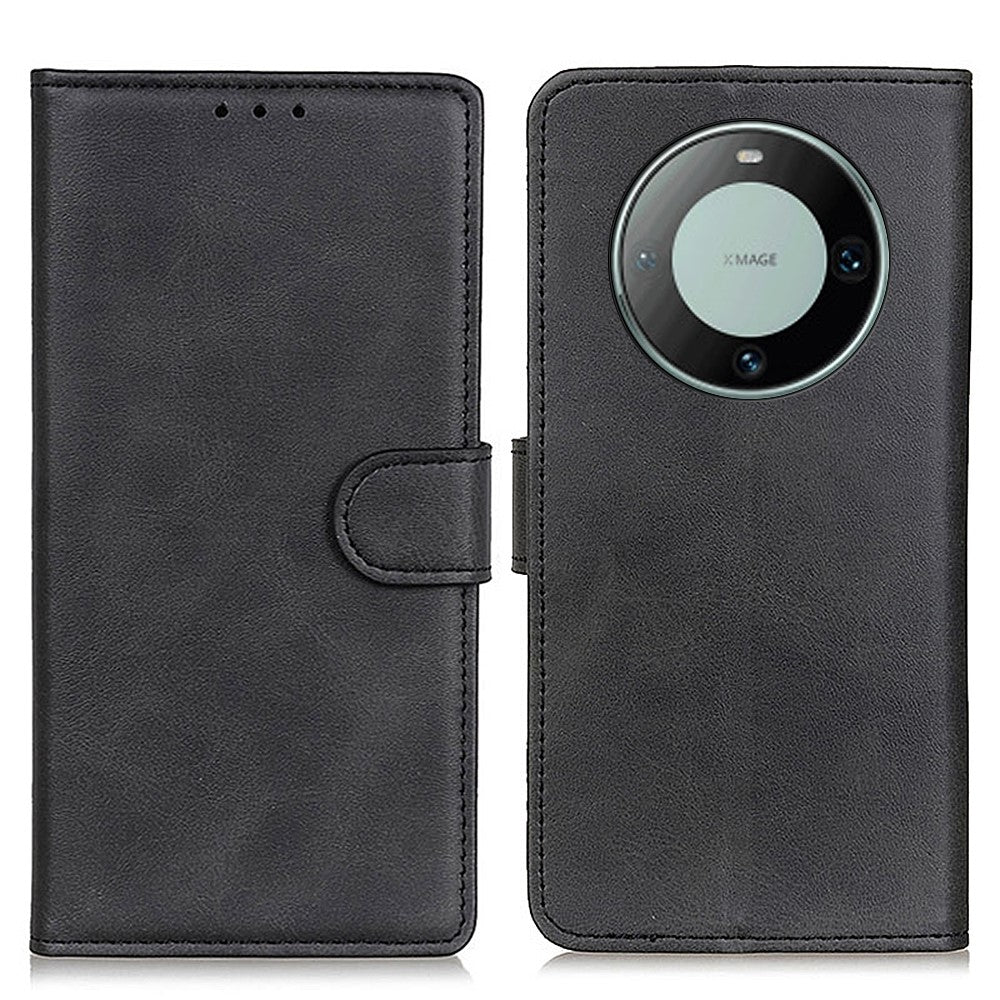 For Huawei Mate 60 Pro Leather Wallet Phone Case Drop-proof Cowhide Texture Stand Cover
