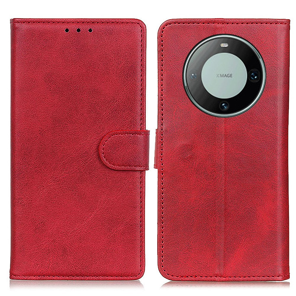For Huawei Mate 60 Pro Leather Wallet Phone Case Drop-proof Cowhide Texture Stand Cover