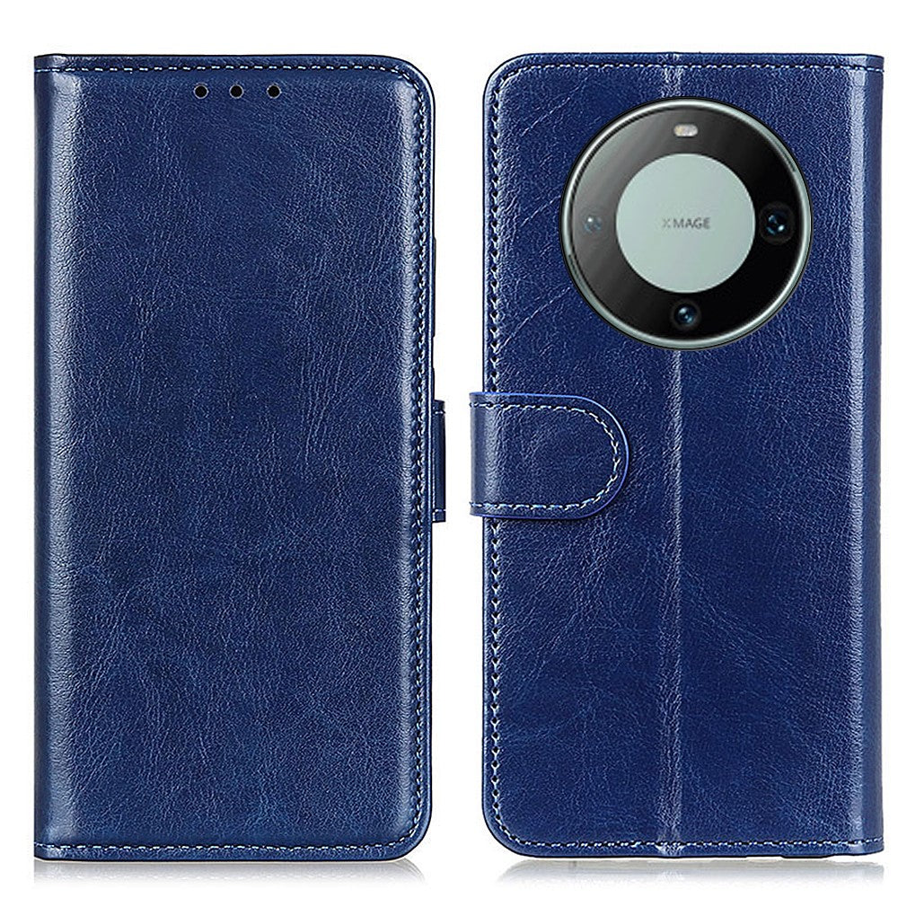 For Huawei Mate 60 Pro Anti-Scratch PU Leather Phone Case Crazy Horse Texture Wallet Stand Cover