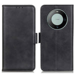 For Huawei Mate 60 Pro Cowhide Texture Wallet Phone Case PU Leather Flip Cover with Stand