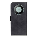 For Huawei Mate 60 Pro Cowhide Texture Wallet Phone Case PU Leather Flip Cover with Stand