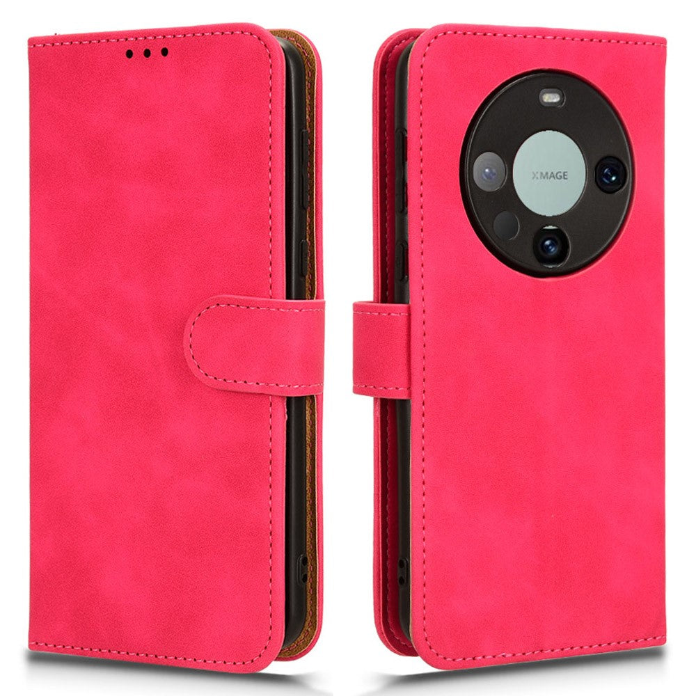 For Huawei Mate 60 Pro PU Leather Phone Cover Drop Protection Skin-Touch Wallet Stand Case