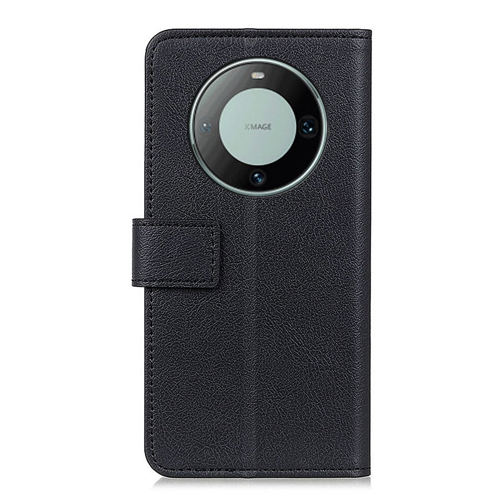 For Huawei Mate 60 Pro Textured PU Leather Cover Wallet Phone Case with Stand