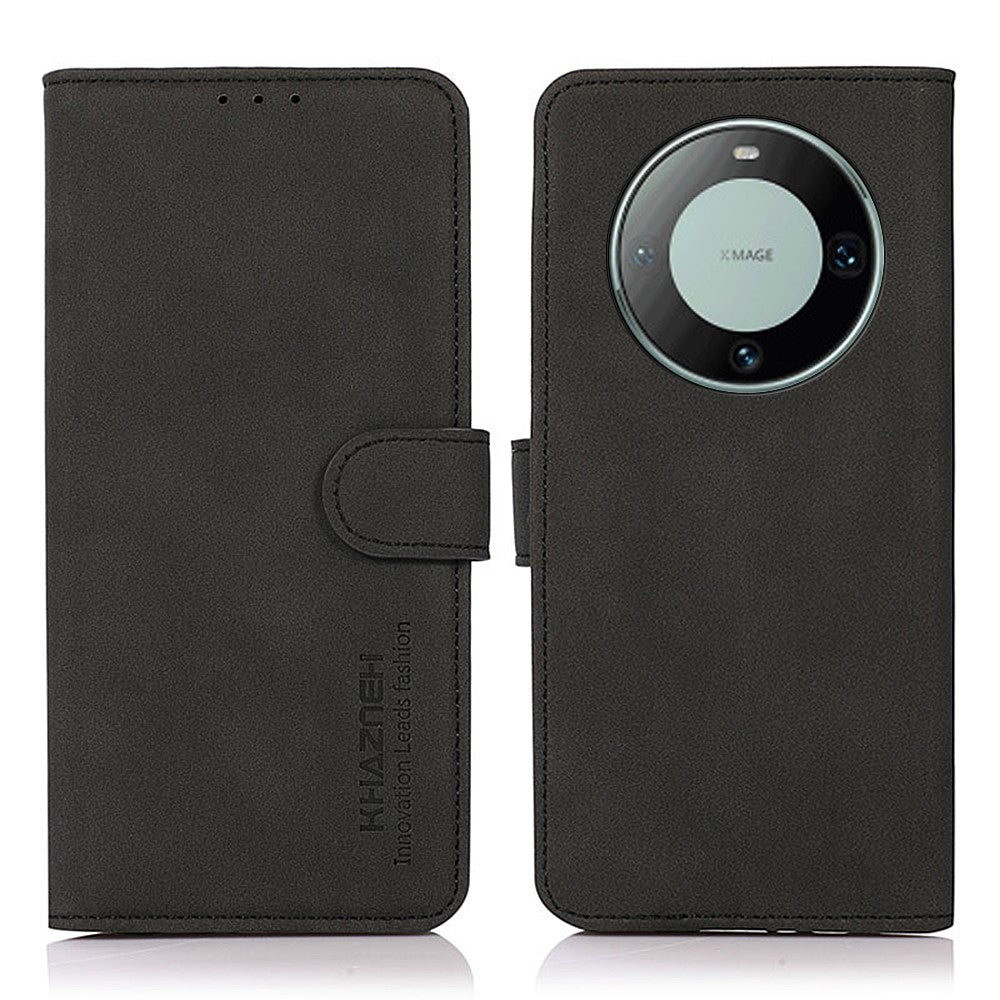 KHAZNEH For Huawei Mate 60 Textured Wallet Stand Cover Magnetic Closure PU Leather Phone Case
