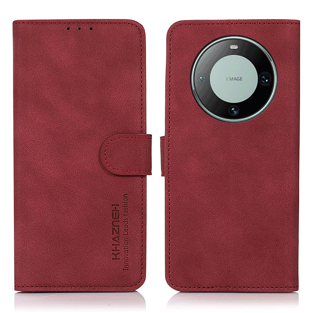KHAZNEH For Huawei Mate 60 Textured Wallet Stand Cover Magnetic Closure PU Leather Phone Case