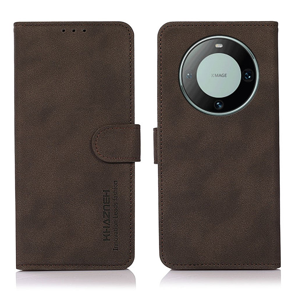 KHAZNEH For Huawei Mate 60 Textured Wallet Stand Cover Magnetic Closure PU Leather Phone Case