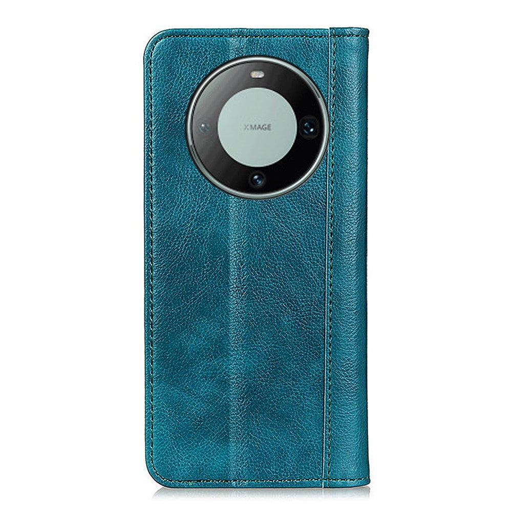 For Huawei Mate 60 Anti-Scratch Phone Case Split Leather Litchi Texture Wallet Stand Cover