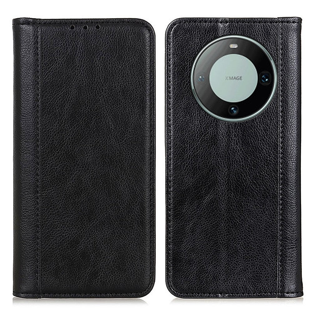 For Huawei Mate 60 Anti-Scratch Phone Case Split Leather Litchi Texture Wallet Stand Cover