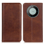 For Huawei Mate 60 Phone Case Cowhide Texture Fall Protection Split Leather Wallet Stand Shell