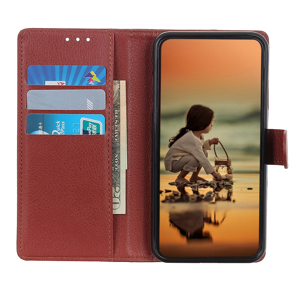 For Huawei Mate 60 PU Leather Case Bump Proof Litchi Texture Wallet Stand Phone Cover