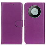 For Huawei Mate 60 PU Leather Case Bump Proof Litchi Texture Wallet Stand Phone Cover