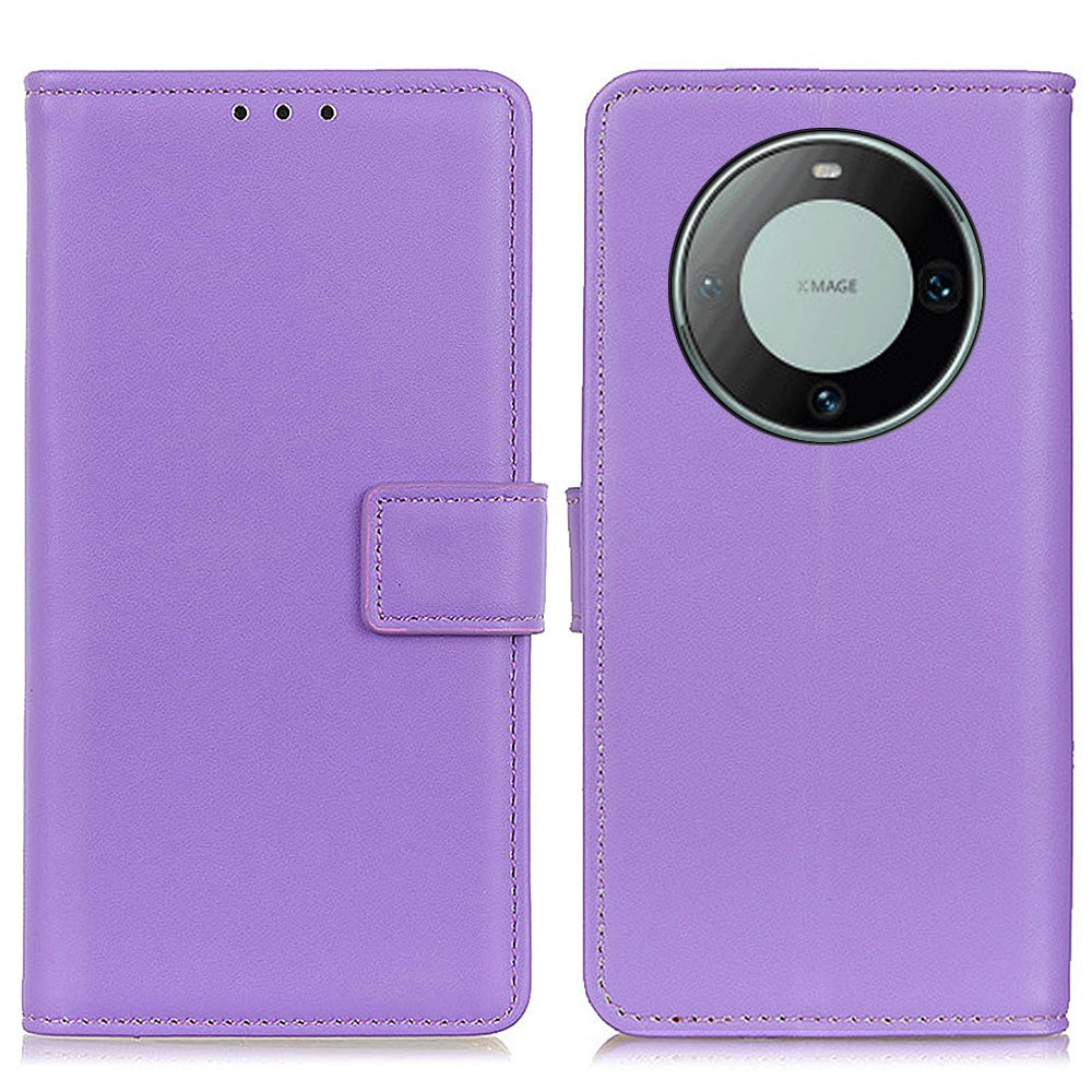 For Huawei Mate 60 Mobile Phone Cover Textured Flip Stand PU Leather Smartphone Case Wallet