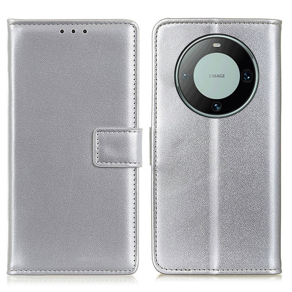 For Huawei Mate 60 Mobile Phone Cover Textured Flip Stand PU Leather Smartphone Case Wallet