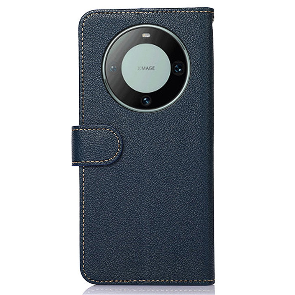 KHAZNEH RFID Blocking Case for Huawei Mate 60 , Anti-scratch Litchi Texture Phone Shell Wallet Stand Leather Cover