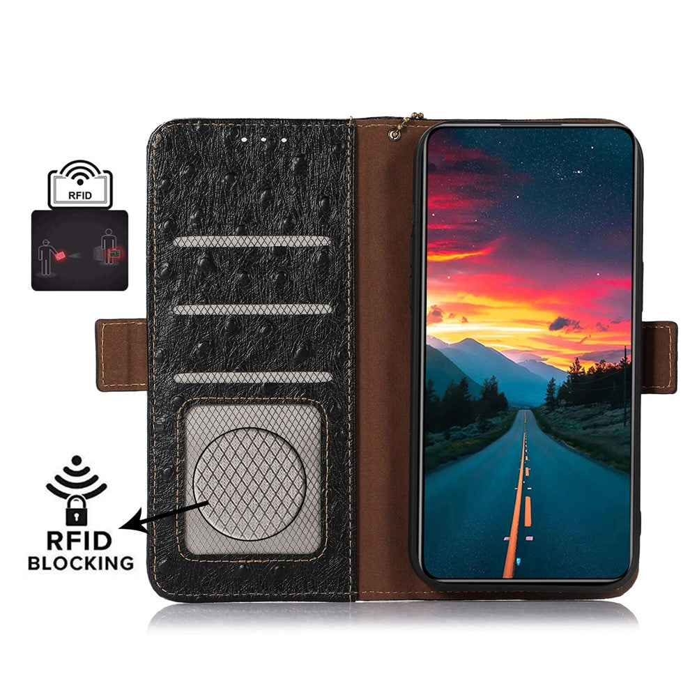 For Huawei Mate 60 Genuine Cow Leather RFID Blocking Drop Proof Case Wallet Stand Phone Cover