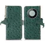 For Huawei Mate 60 Genuine Cow Leather RFID Blocking Drop Proof Case Wallet Stand Phone Cover