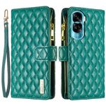 BINFEN COLOR BF Style-15 För Honor 90 Lite 5G / X50i 5G Flip Skal Blixtlåsficka Lädermobilsfodral Plånboksfodral Stativfodral