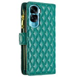 BINFEN COLOR BF Style-15 För Honor 90 Lite 5G / X50i 5G Flip Skal Blixtlåsficka Lädermobilsfodral Plånboksfodral Stativfodral