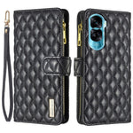 BINFEN COLOR BF Style-15 För Honor 90 Lite 5G / X50i 5G Flip Skal Blixtlåsficka Lädermobilsfodral Plånboksfodral Stativfodral