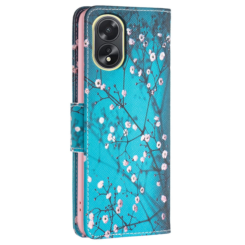 PU Leather Phone Cover for Oppo A38 4G , Pattern Printing Phone Case with Stand Wallet