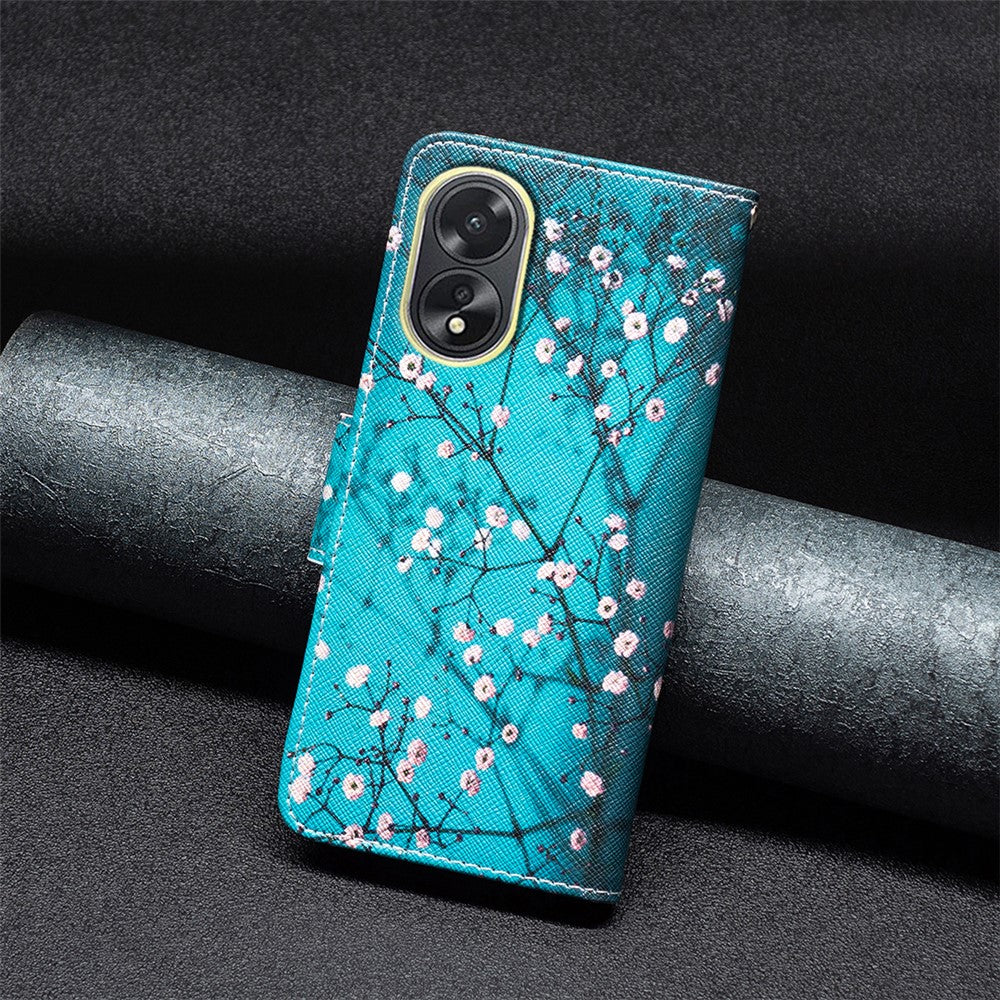 PU Leather Phone Cover for Oppo A38 4G , Pattern Printing Phone Case with Stand Wallet
