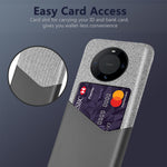 For Huawei Mate 60 Pro Phone Case Cloth+PU Leather+PC Protective Cover with Card Holder