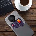 For Huawei Mate 60 Pro Phone Case Cloth+PU Leather+PC Protective Cover with Card Holder