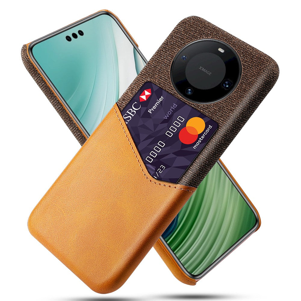 For Huawei Mate 60 Pro Phone Case Cloth+PU Leather+PC Protective Cover with Card Holder