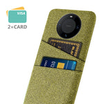 Smartphone Shell for Huawei Mate 60 Pro+ , Phone Case Dual Card Holder Hard PC+Cloth Cover
