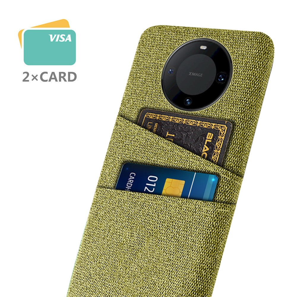 Smartphone Shell for Huawei Mate 60 Pro+ , Phone Case Dual Card Holder Hard PC+Cloth Cover