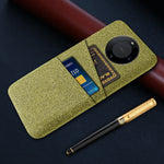Smartphone Shell for Huawei Mate 60 Pro+ , Phone Case Dual Card Holder Hard PC+Cloth Cover