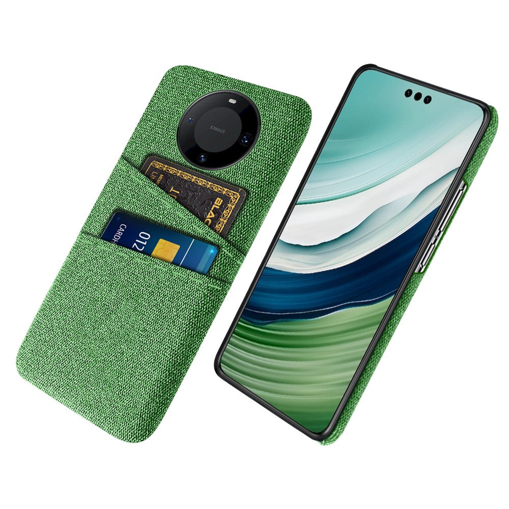Smartphone Shell for Huawei Mate 60 Pro+ , Phone Case Dual Card Holder Hard PC+Cloth Cover