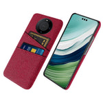 Smartphone Shell for Huawei Mate 60 Pro+ , Phone Case Dual Card Holder Hard PC+Cloth Cover