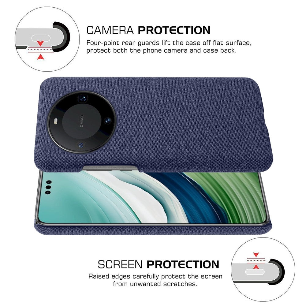 Cloth+PC Phone Cover for Huawei Mate 60 Pro+ , Anti-scratch Cell Phone Case