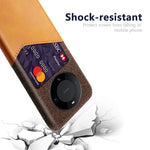 For Huawei Mate 60 Card Holder Phone Case Cloth Texture PU Leather+PC Back Cover