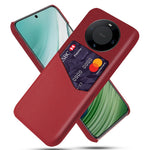 For Huawei Mate 60 Card Holder Phone Case Cloth Texture PU Leather+PC Back Cover