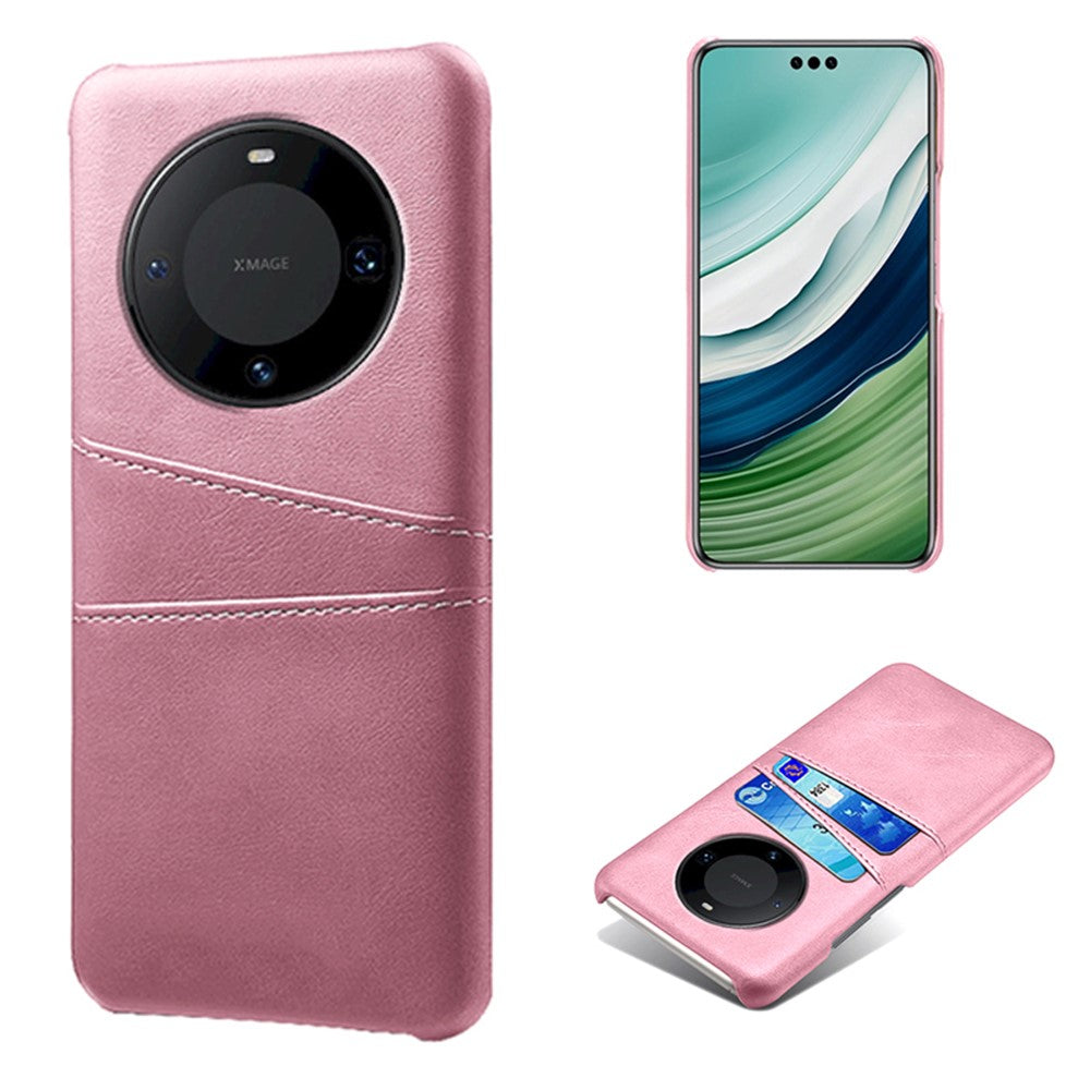 Smartphone Cover For Huawei Mate 60 Pro+ , Dual Card Slots PU Leather + PC Phone Case Shell