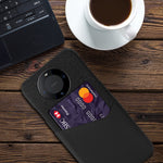 For Huawei Mate 60 Pro+ Card Holder Back Cover Cloth+PC+PU Leather Phone Case