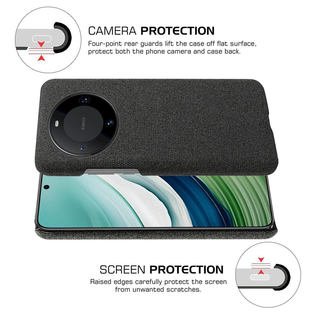 Smartphone Cover for Huawei Mate 60 , Shockproof Cloth+PC Shell Phone Case