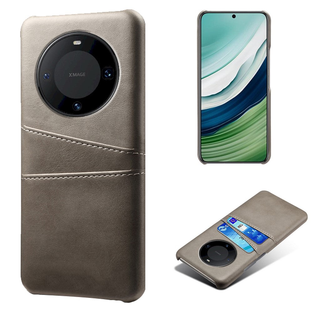 Huawei Mate 60 PU-läderbelagt PC-mobilskal Smartphone-skydd med dubbla kortplatser