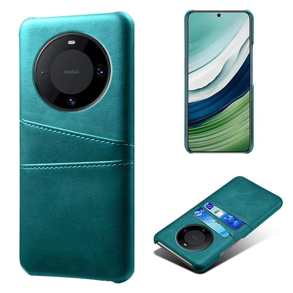 Huawei Mate 60 PU-läderbelagt PC-mobilskal Smartphone-skydd med dubbla kortplatser