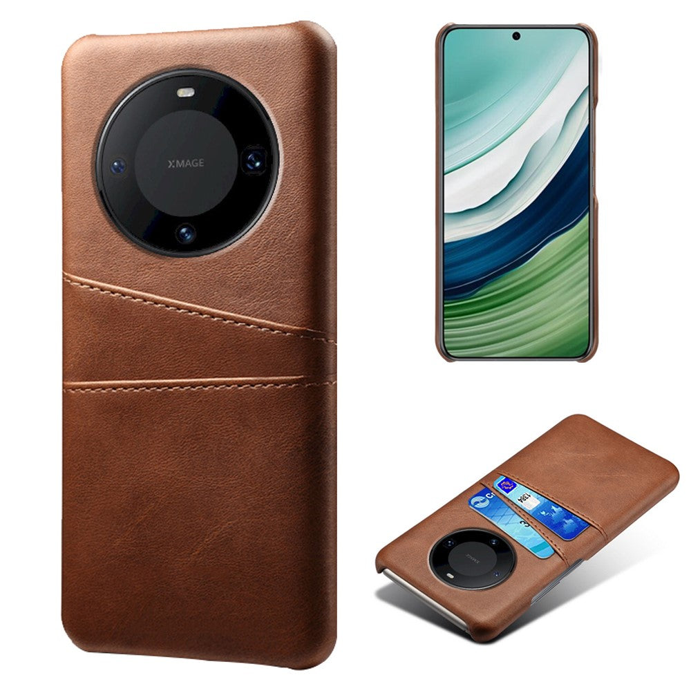 Huawei Mate 60 PU-läderbelagt PC-mobilskal Smartphone-skydd med dubbla kortplatser