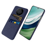 Dual Card Holder Slim Cover for Huawei Mate 60 , Hard PC+Cloth Phone Case Shell
