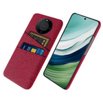 Dual Card Holder Slim Cover for Huawei Mate 60 , Hard PC+Cloth Phone Case Shell