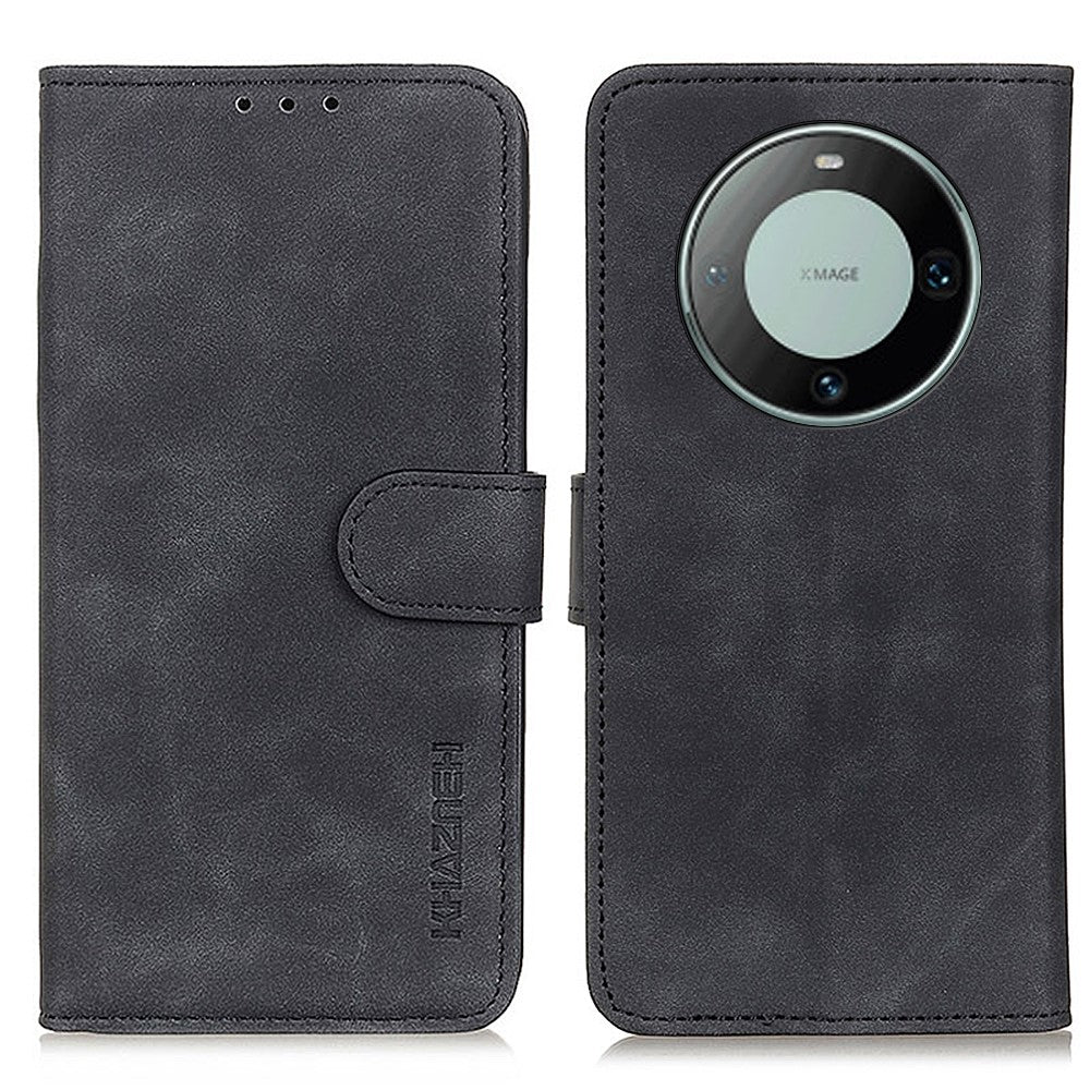 KHAZNEH For Huawei Mate 60 Supporting Stand Cell Phone Case Retro Texture PU Leather Wallet Phone Cover