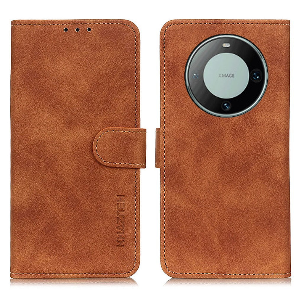 KHAZNEH For Huawei Mate 60 Supporting Stand Cell Phone Case Retro Texture PU Leather Wallet Phone Cover