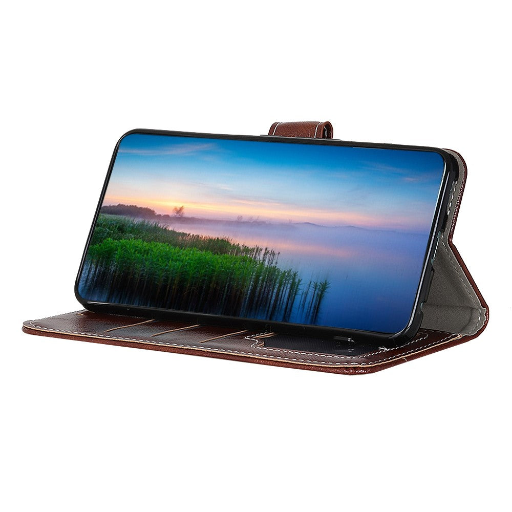 For Huawei Mate 60 Pro Crazy Horse Texture PU Leather Stand Cover Shockproof Wallet Phone Case